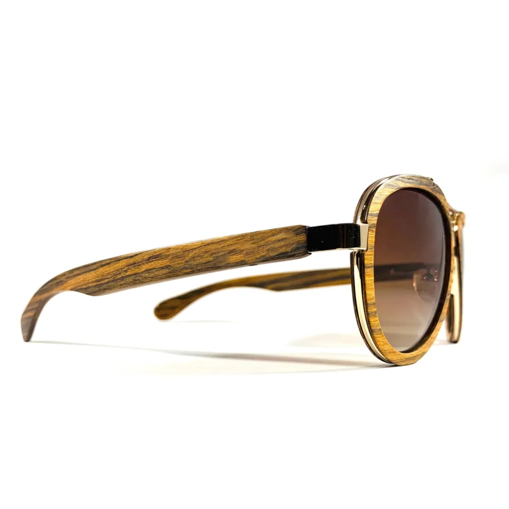 Clean Wood Frame Sunglasses