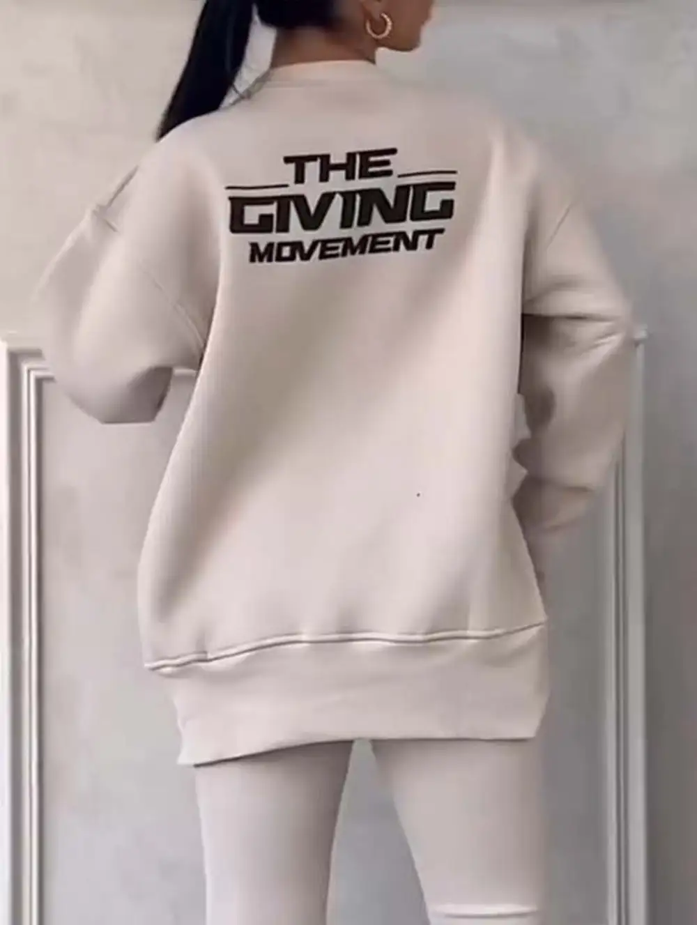 Irregular Long-Sleeved Sweatshirt Suit