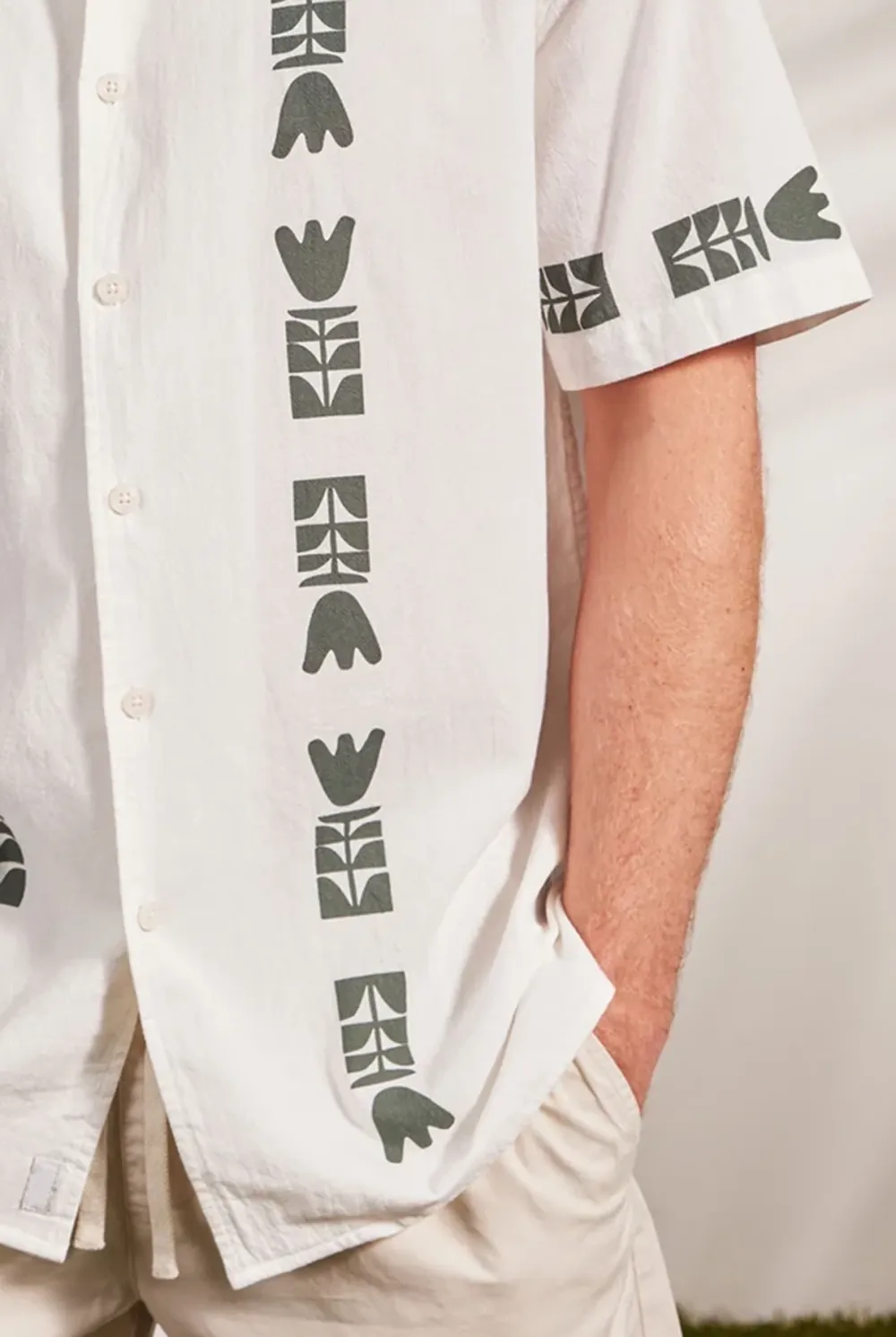 Kemp Short Sleeve Shirt- Navy/white