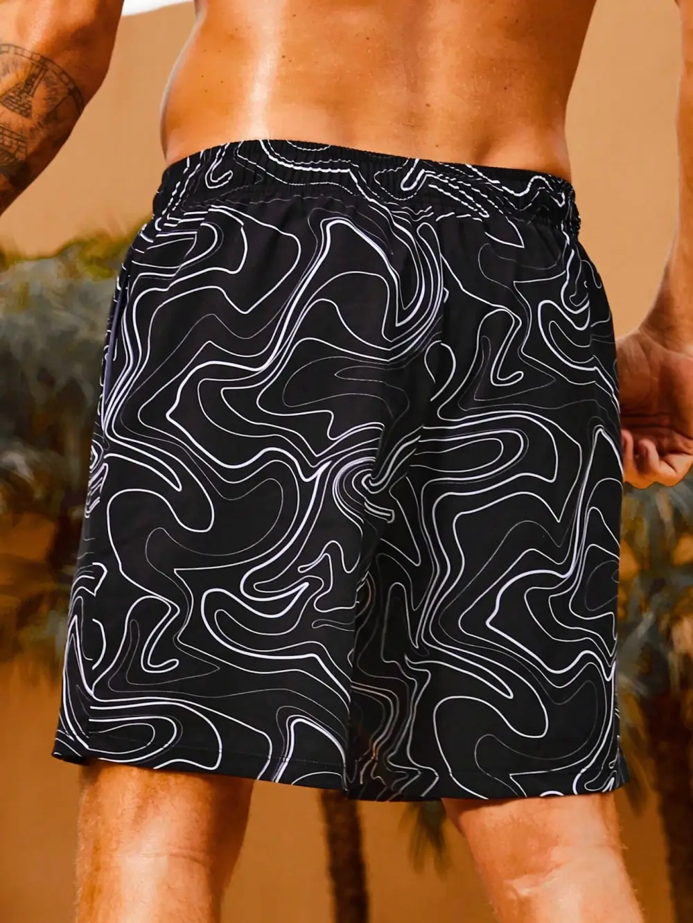 Men's Resort Print Drawstring Swim Trunks