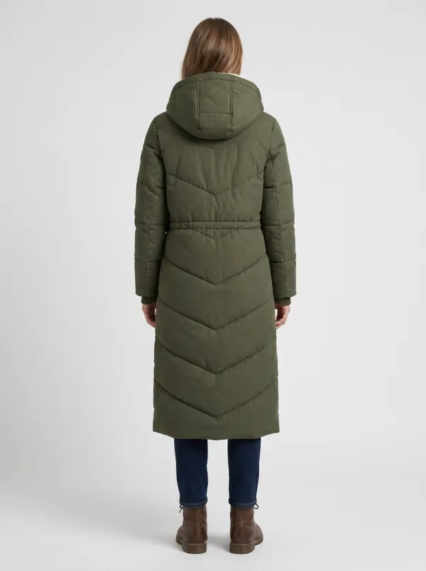 Smart-Casual Sherpa-Lined Long Hooded Coat