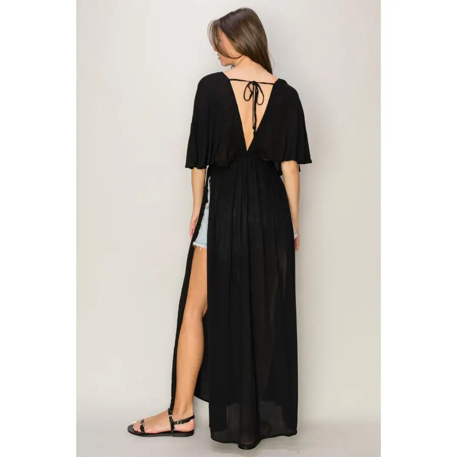 Tie Back Maxi Split Cover Up Dress