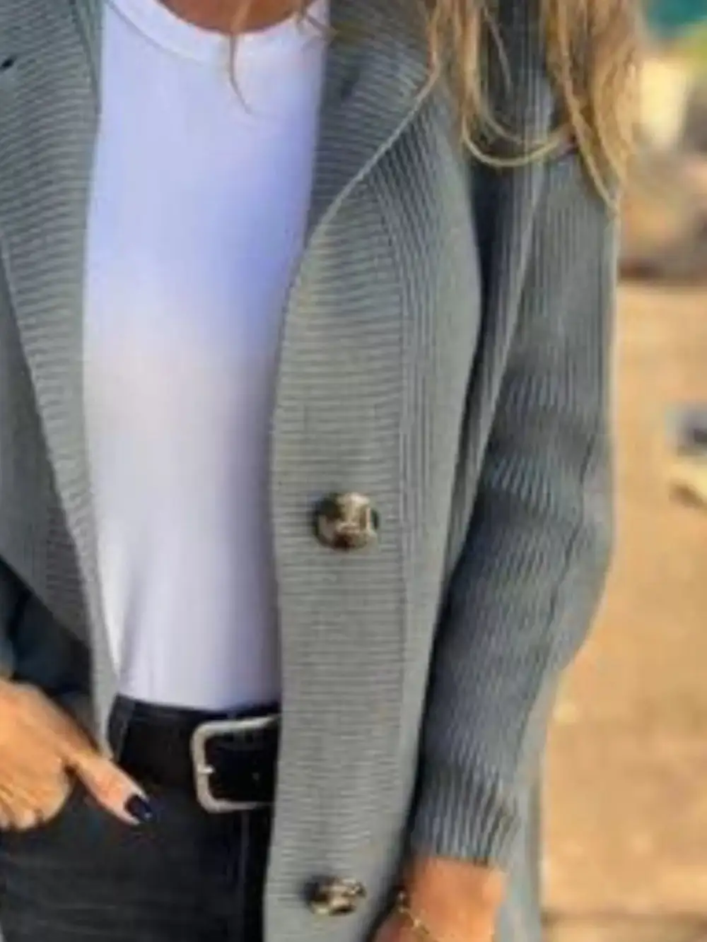 Full Size Button Down Hooded Cardigan Plus Size