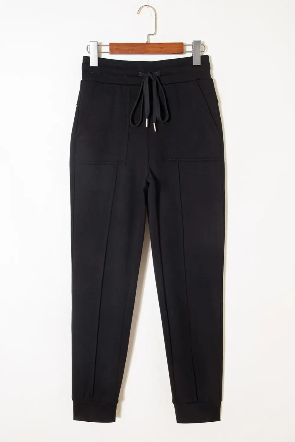 Slim-Fit Drawstring Exposed-Seam Jogger Pants