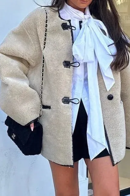 Loose Single-Breasted Minimalist Jacket