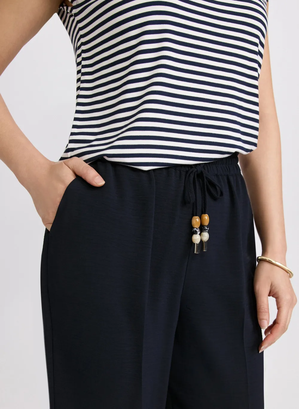 Drawstring Straight-Leg Pants