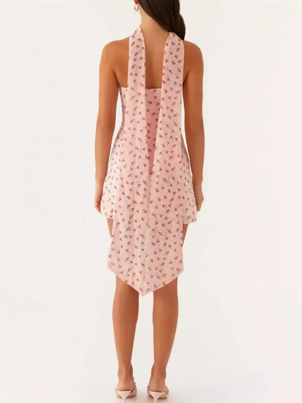 Strapless Floral Mini Dress