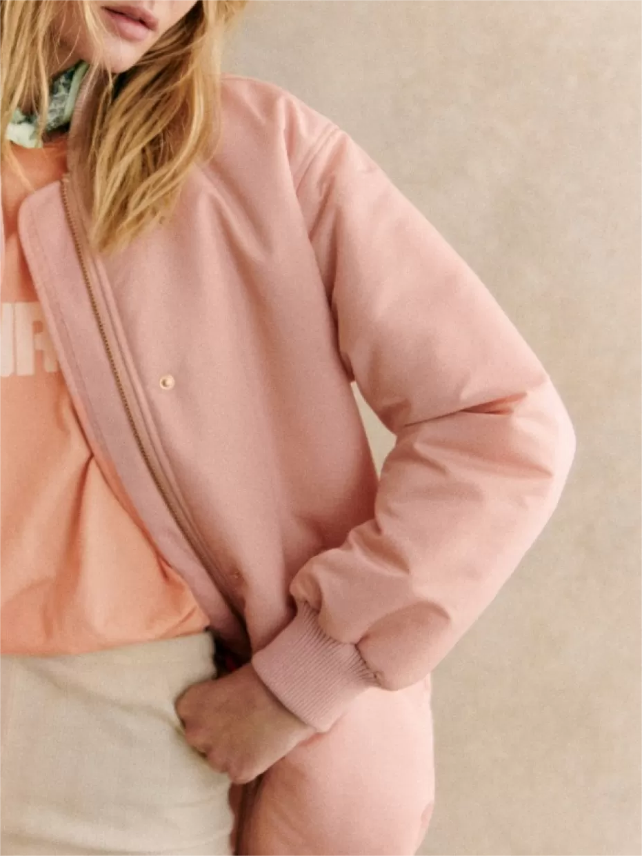 Pink Padded Bomber Jacket