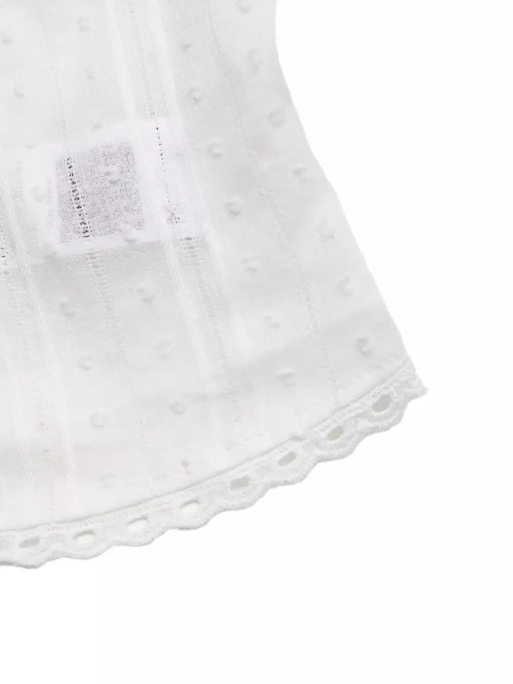 Lace Trim Tie Front Sleeveless Shirt