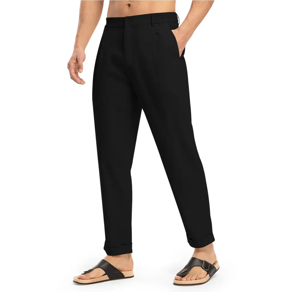 🔥 Men's Slim Fit Cotton Linen Casual Pants | Multi Neutral Earth Tone Colors, Full Size Range All In Stock