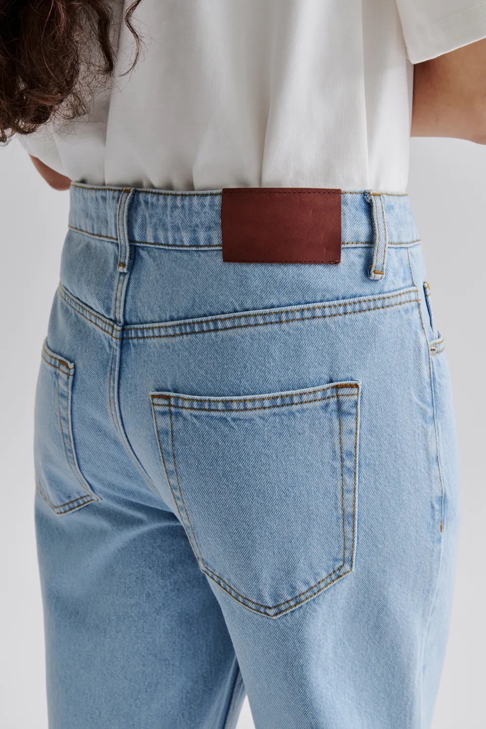 Straight Leg Button Fly Denim Jeans