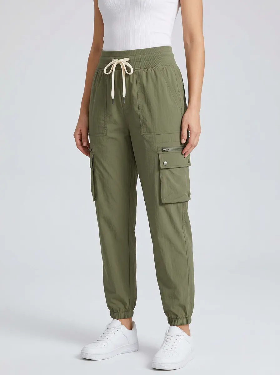Women's Sport Inspired Multi-Pocket Cargo Cargo Work Pants