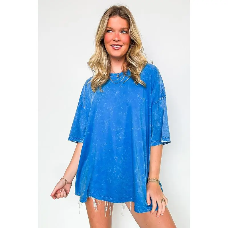 6PACK-Mineral Wash Oversized Top - BACK IN STOCK