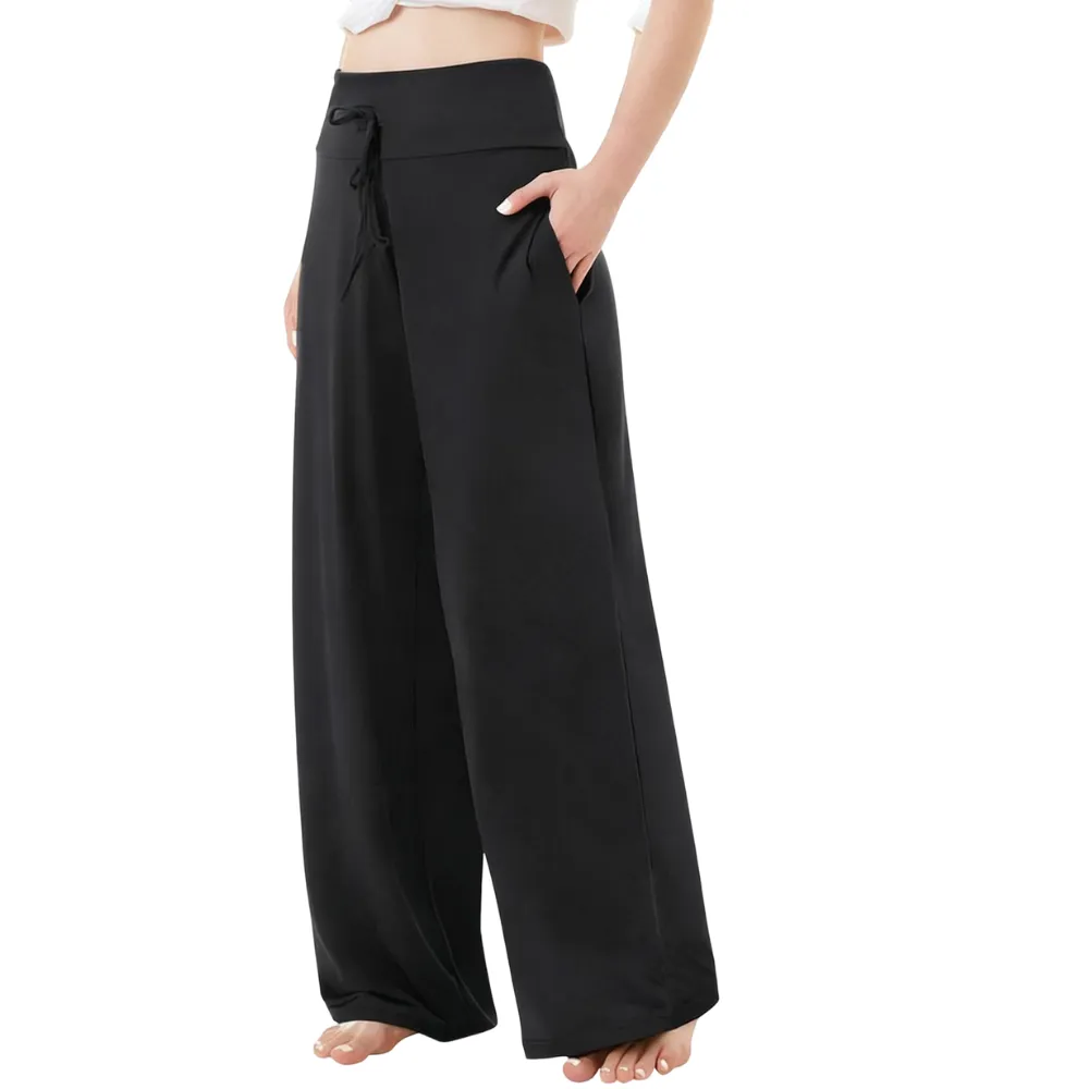 Women's Wide Leg Pants with Pockets – High waisted Loose Fit Sweatpants for Yoga