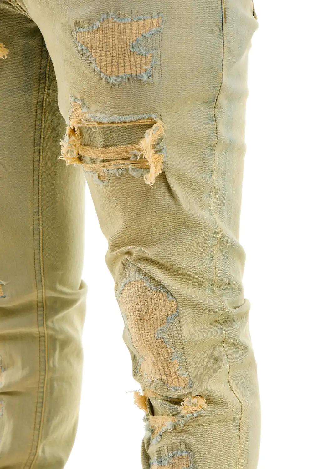 Men's Skinny Stacked Distressed Jeans