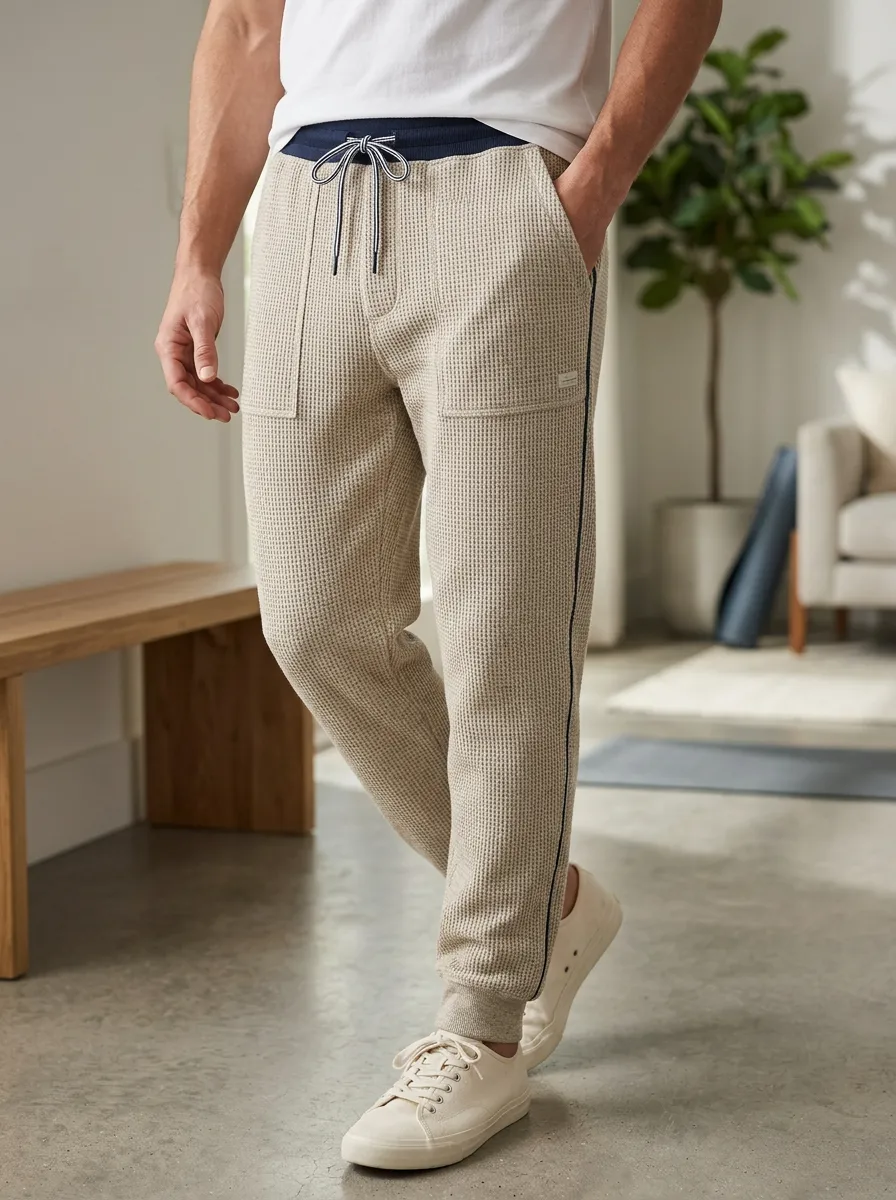 Men's Waffle-Knit Drawstring Joggers