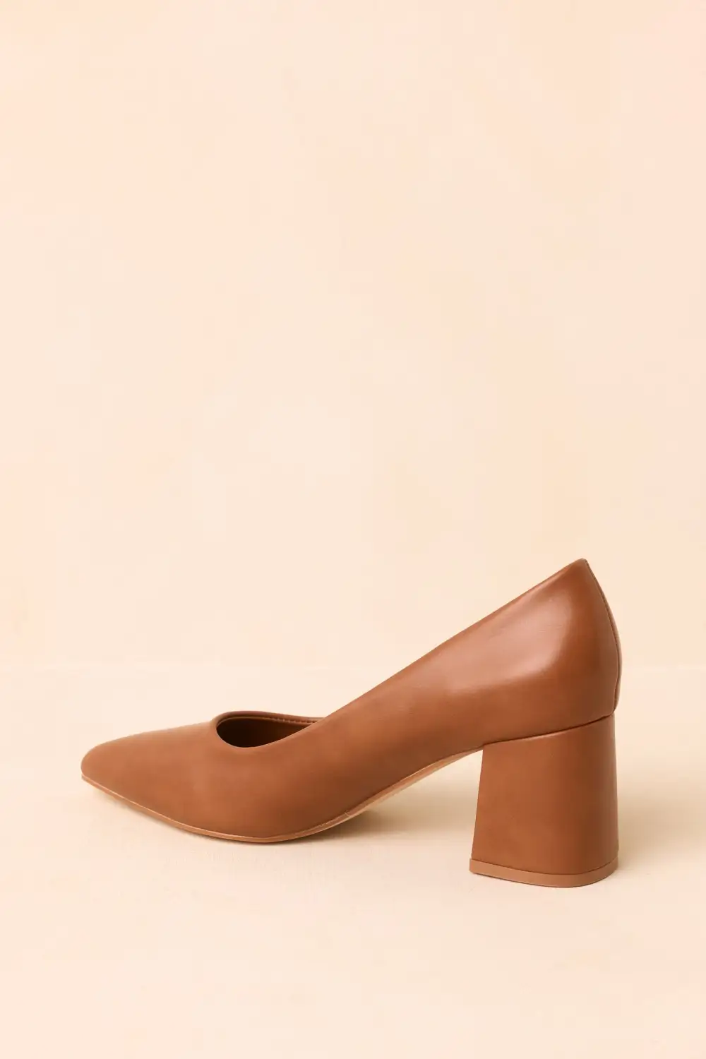 Pointed Toe Block Heel Pumps