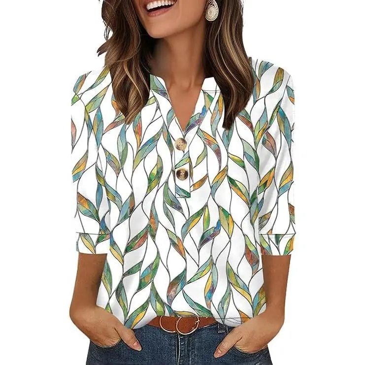 Womens Tops 3/4 Sleeve Heley Shirts