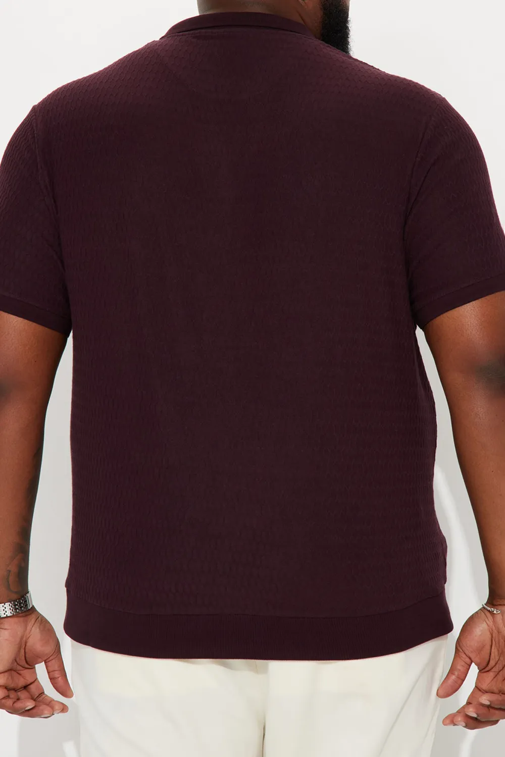 Casual Style Short Sleeve Polo - Burgundy