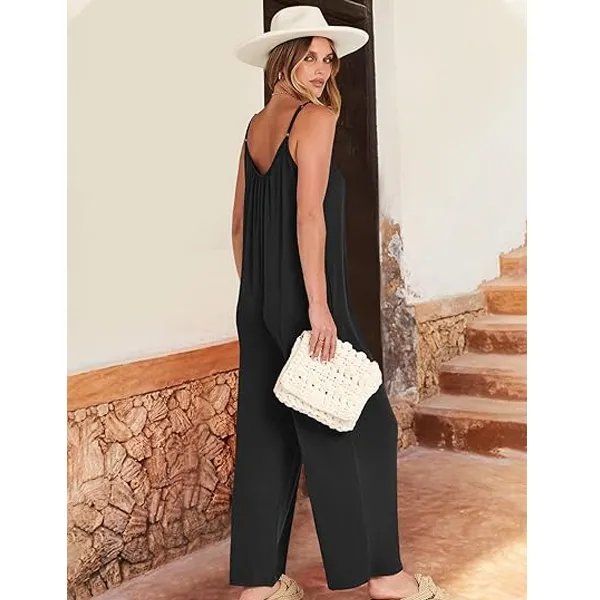 Plus-Size Fashion — Wide-Leg Suspender Jumpsuit