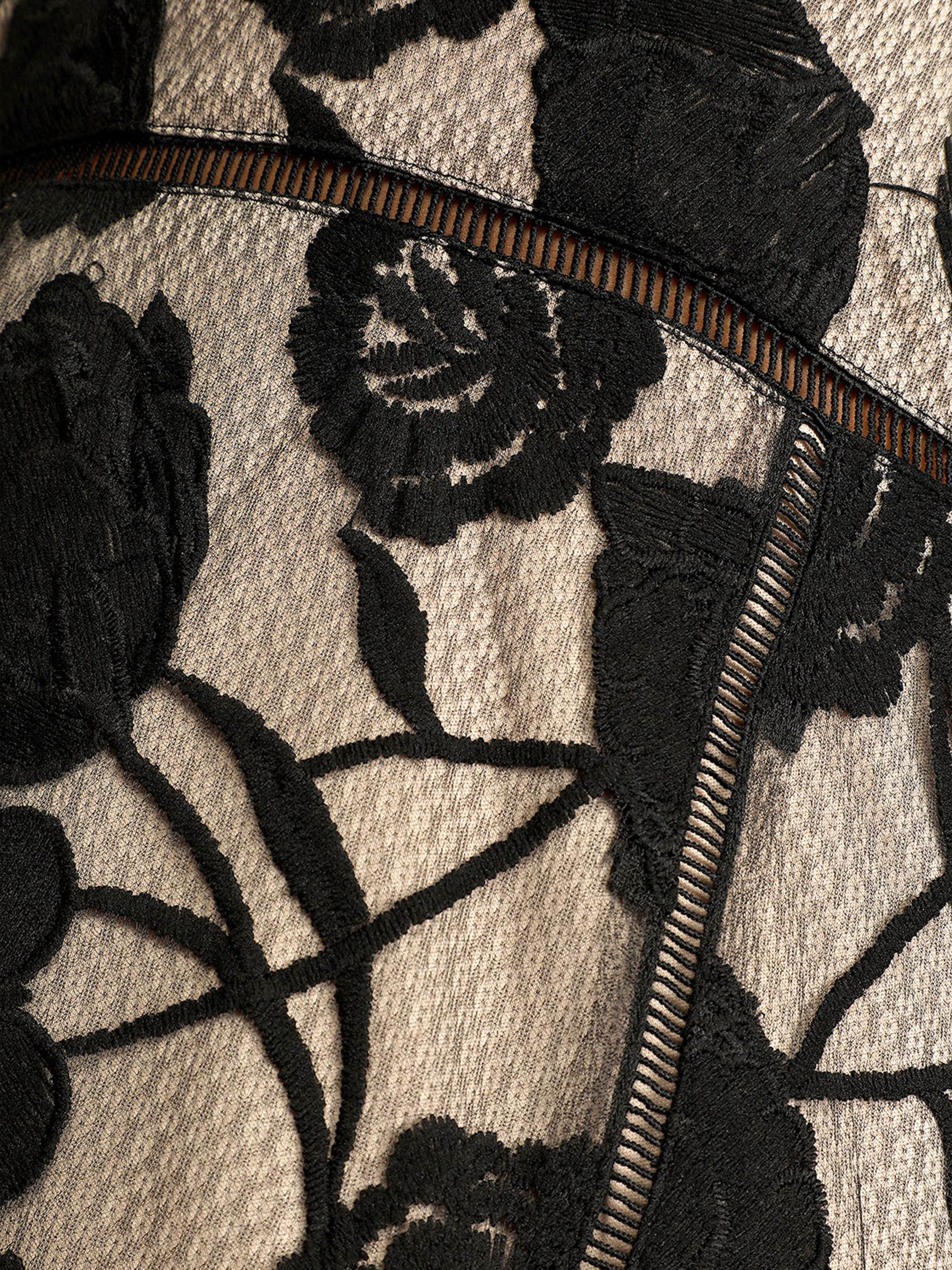 Navy Blue Floral Mesh Lace Trumpet Midi Dress