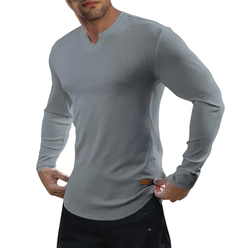 Men's solid color casual slim fit T-shirt