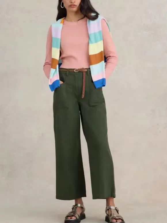 Casual Style Long Sleeve Ribbed Tee