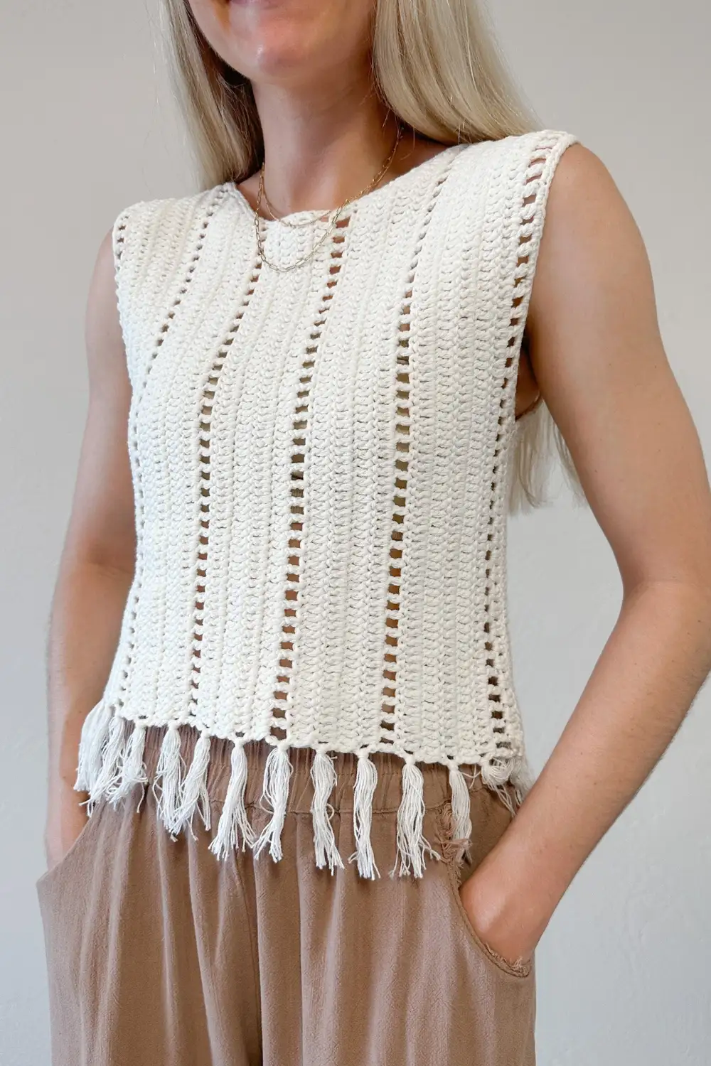 Relaxed Cut Soft Crochet Top