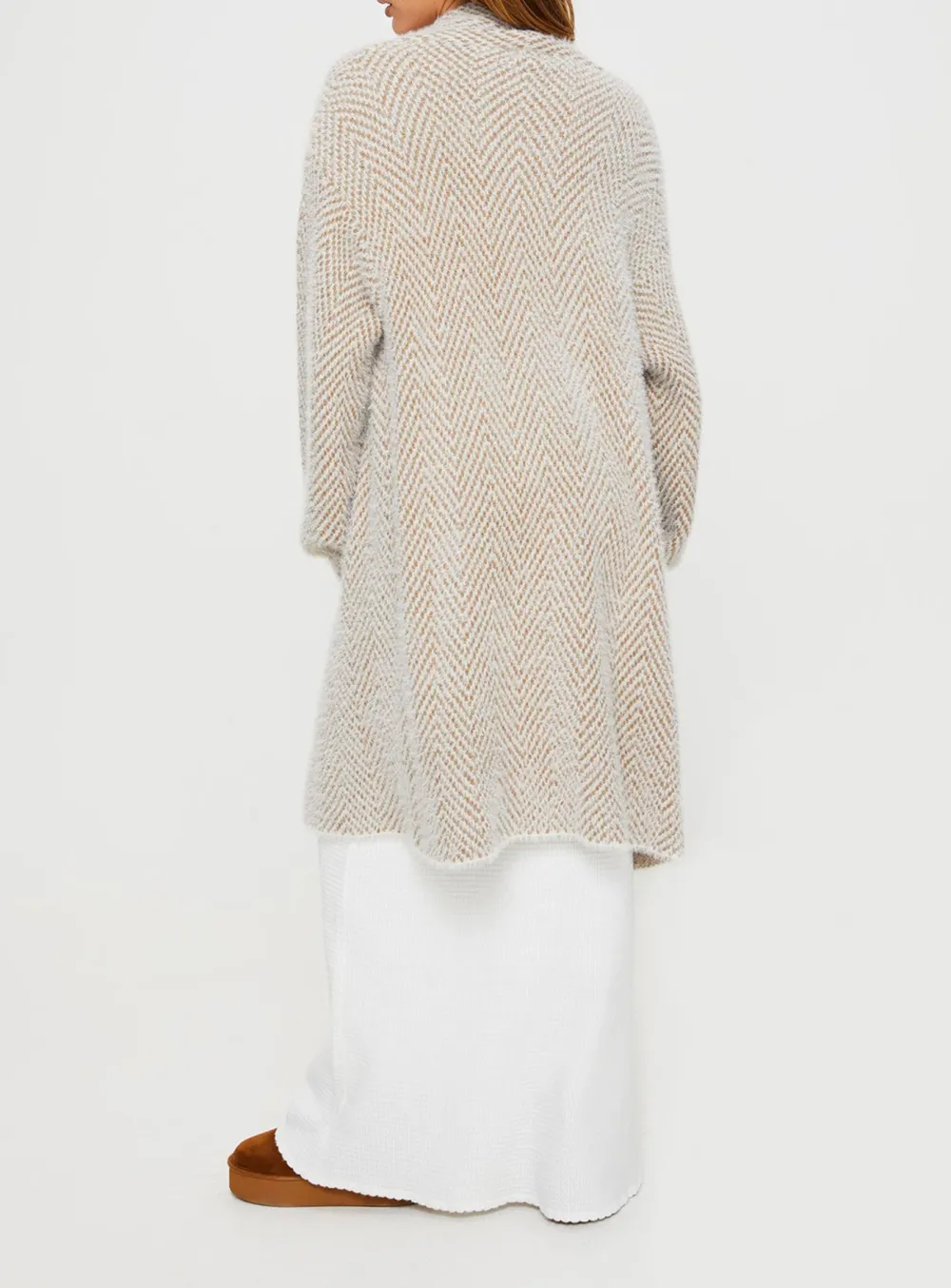 Textured Balloon Sleeves Cardigan
