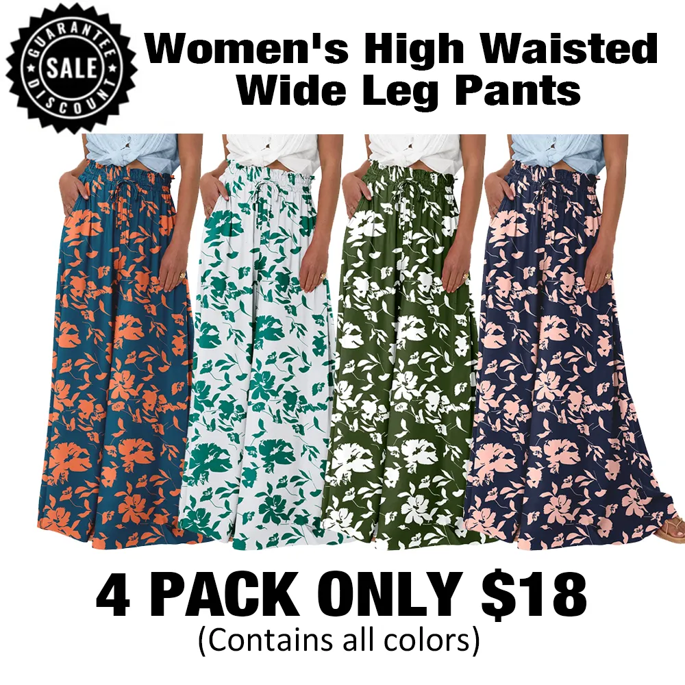 Women's High WaistedWide Leg Pants-🔥8-Pack- Only $24