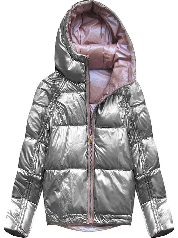 Ladies reversible winter jacket pink