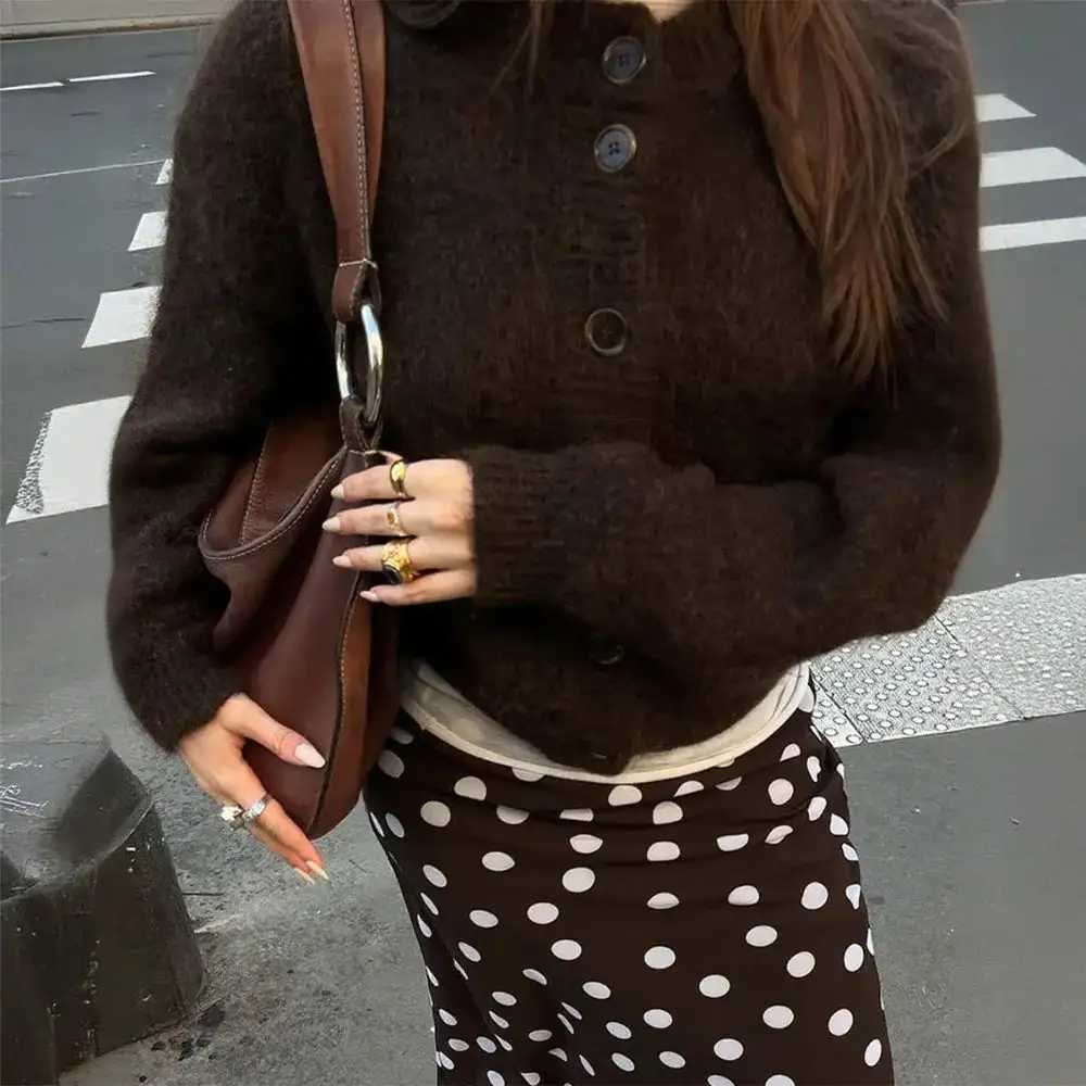 Medium-Length Cable Knit Jacket