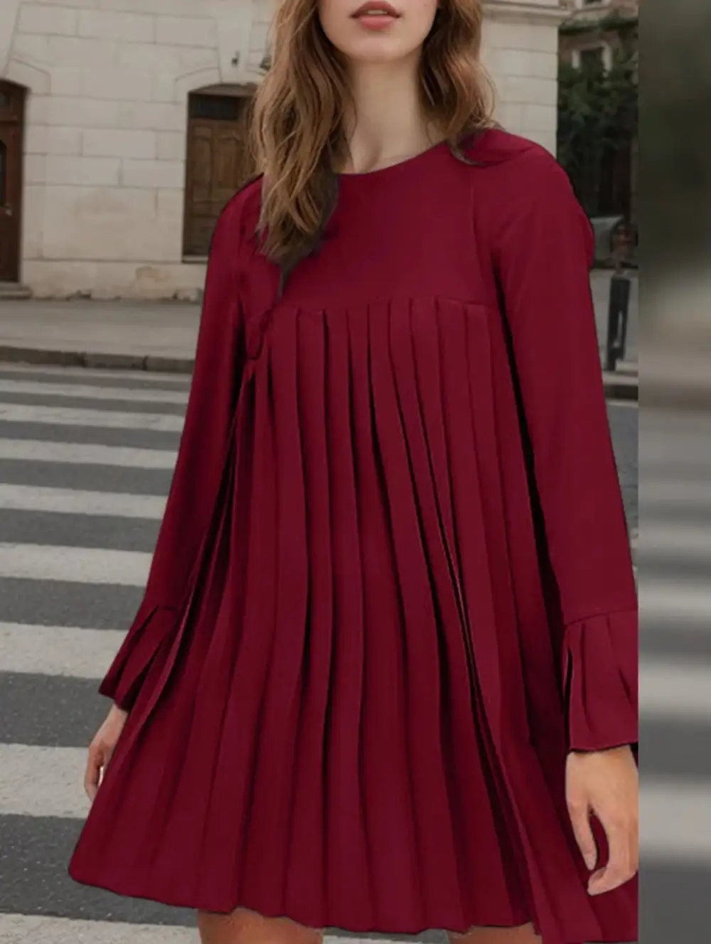 Relaxed Fit Pleated Dress