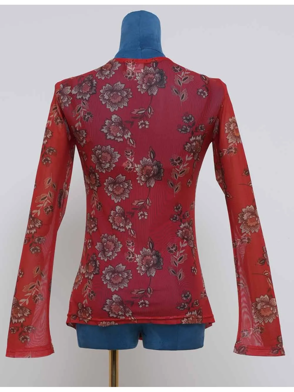 Boho Sheer V Neck Long Sleeves Blouse