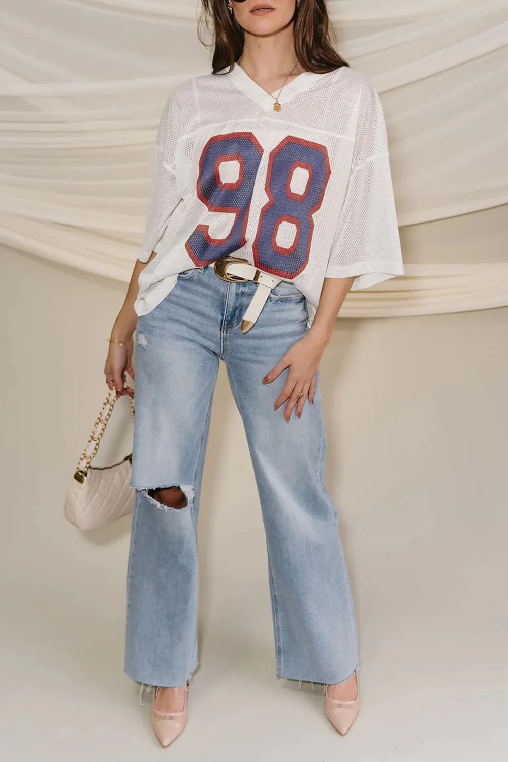 Distressed Detail Jeans With Pockets