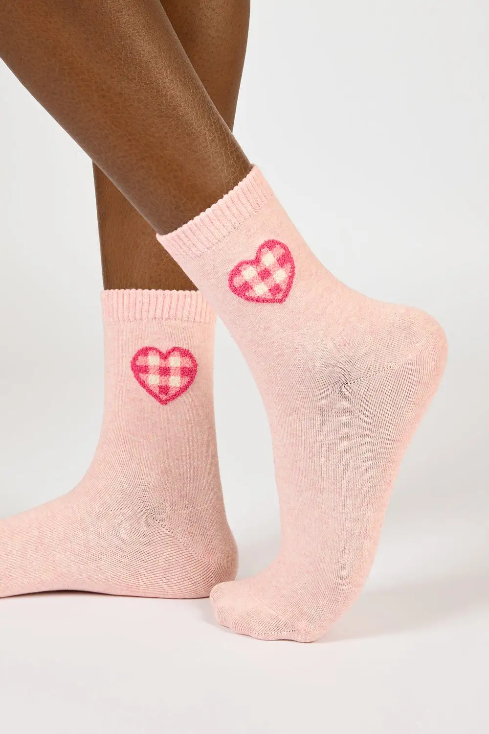 Classic Gingham Heart Socks