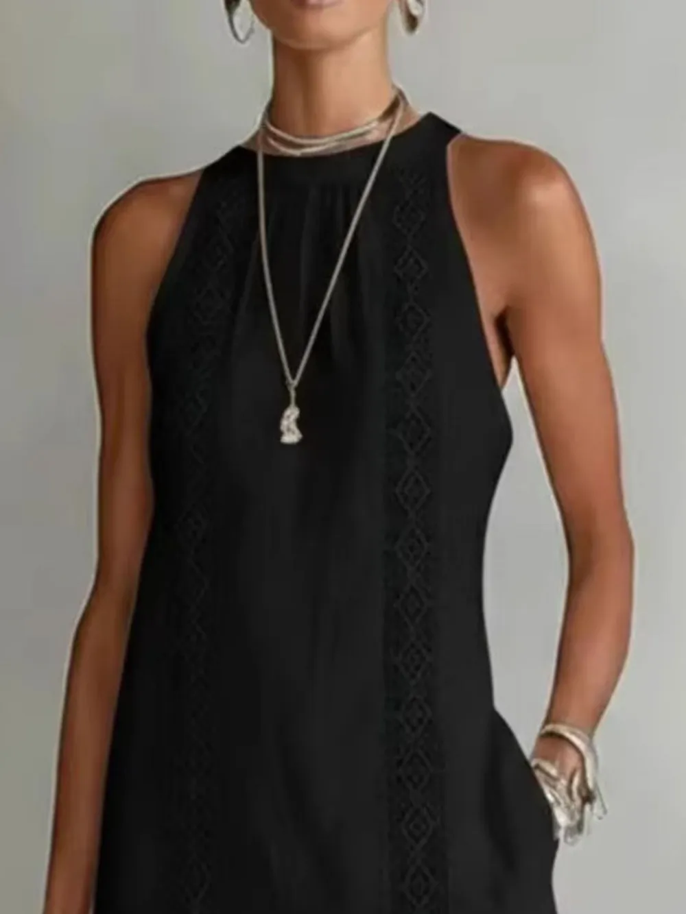 Soft Touch Slit Sleeveless Midi Dress