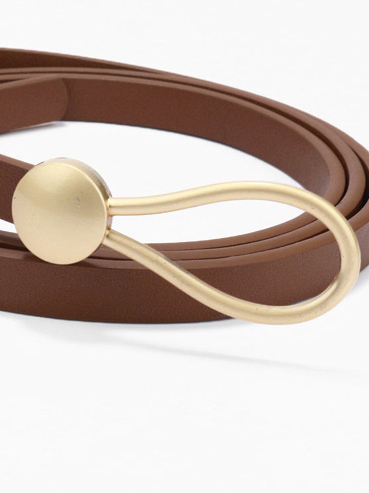 Simple style leather thin belt