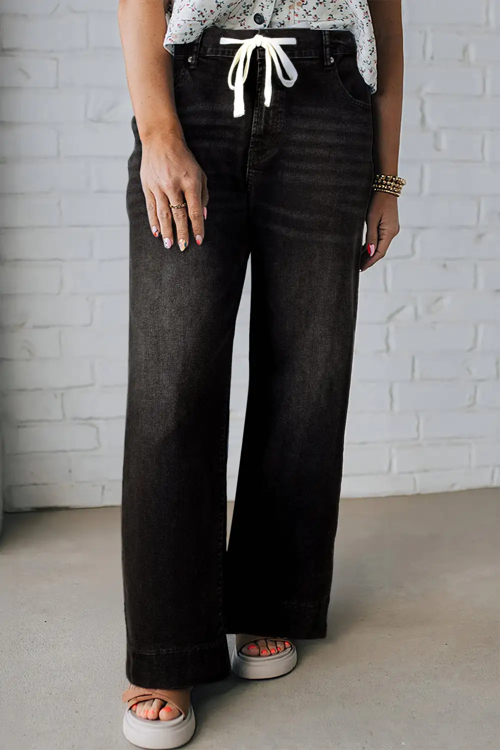 Lace Up Denim Jeans