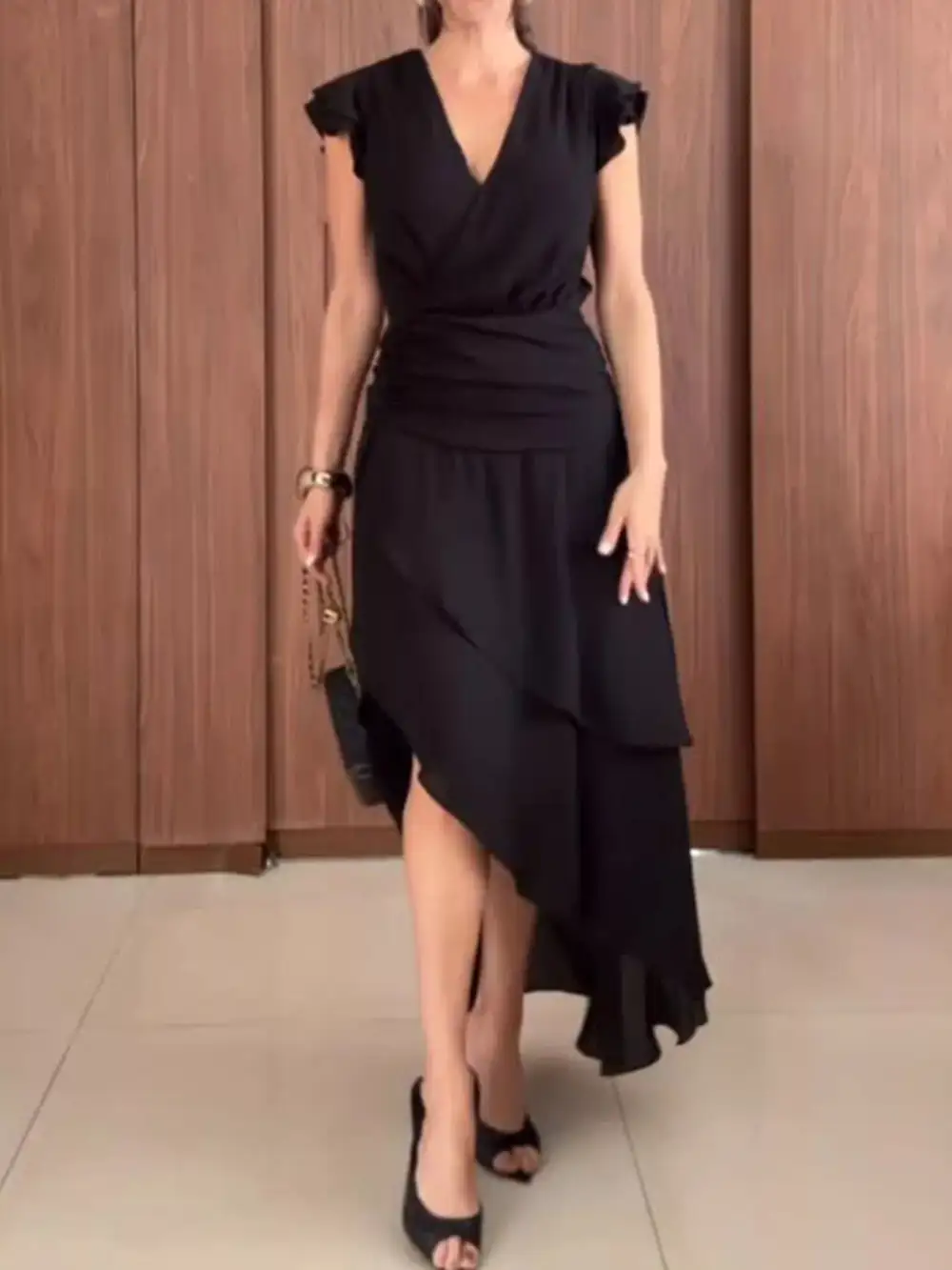 Drape Ruffle Dress
