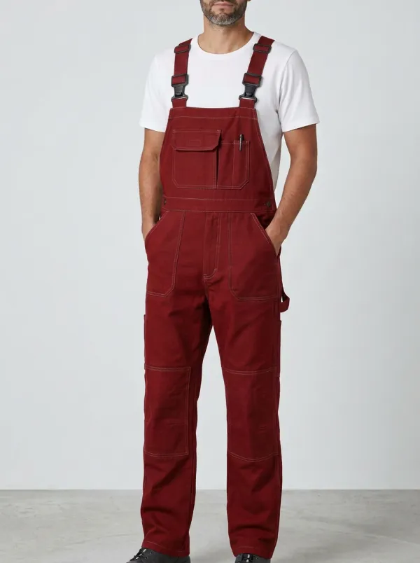 Men's Refined Multi-Pocket Bib Work Overalls