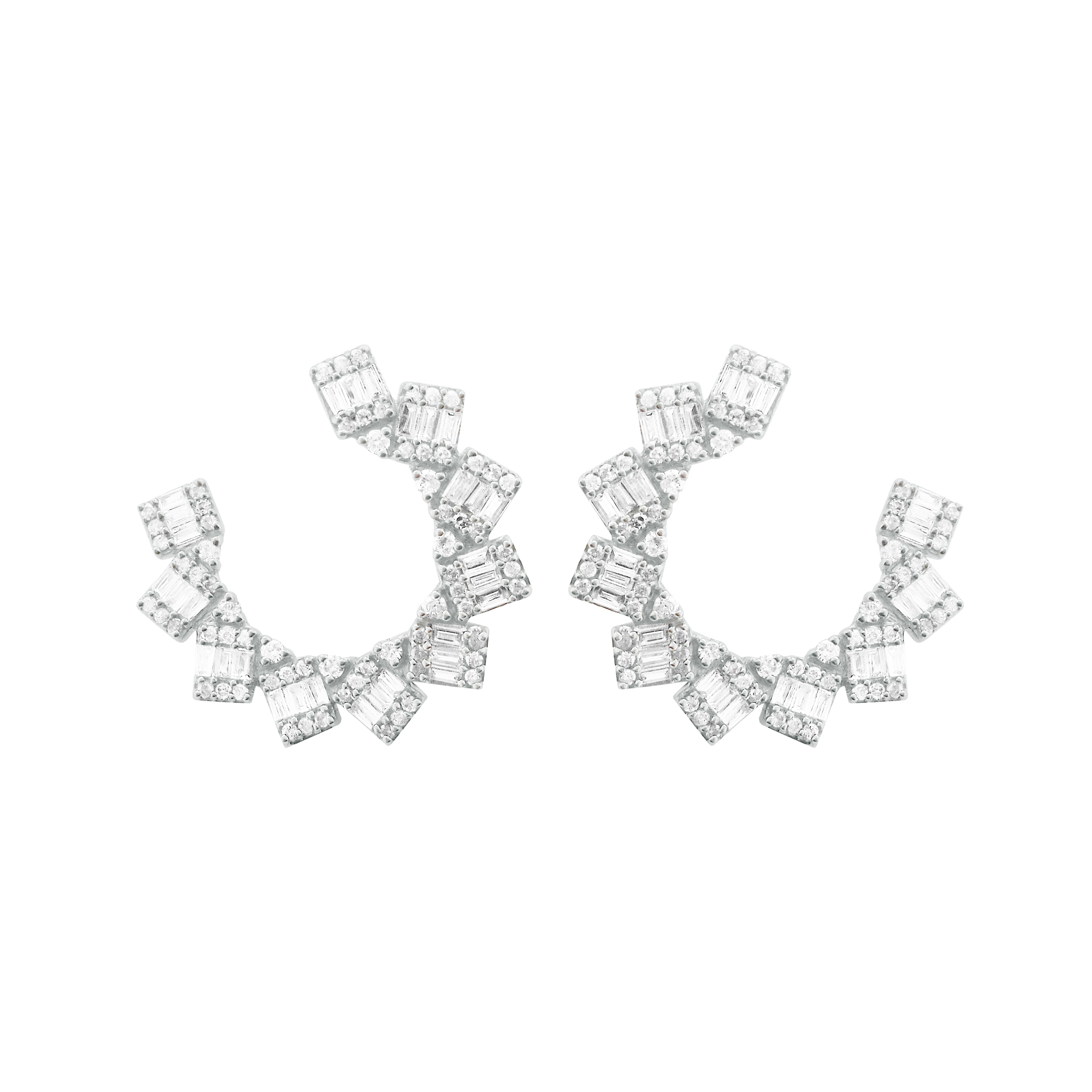 Tonal Sculpted Gem Detail Earrings