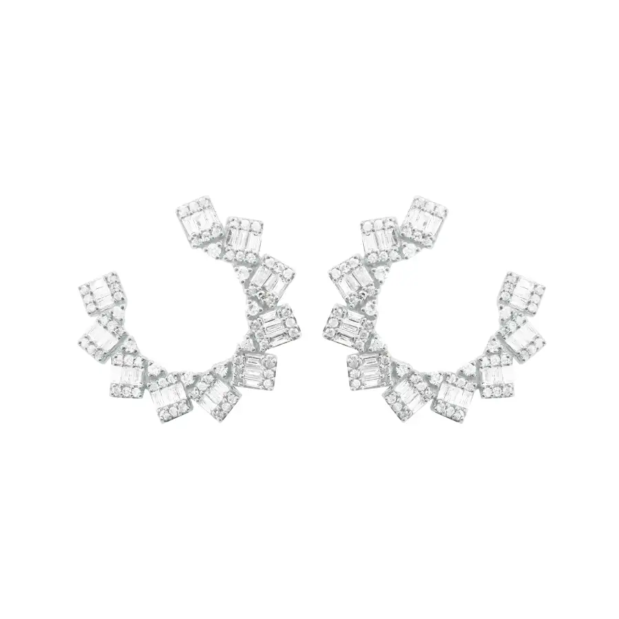 Tonal Sculpted Gem Detail Earrings
