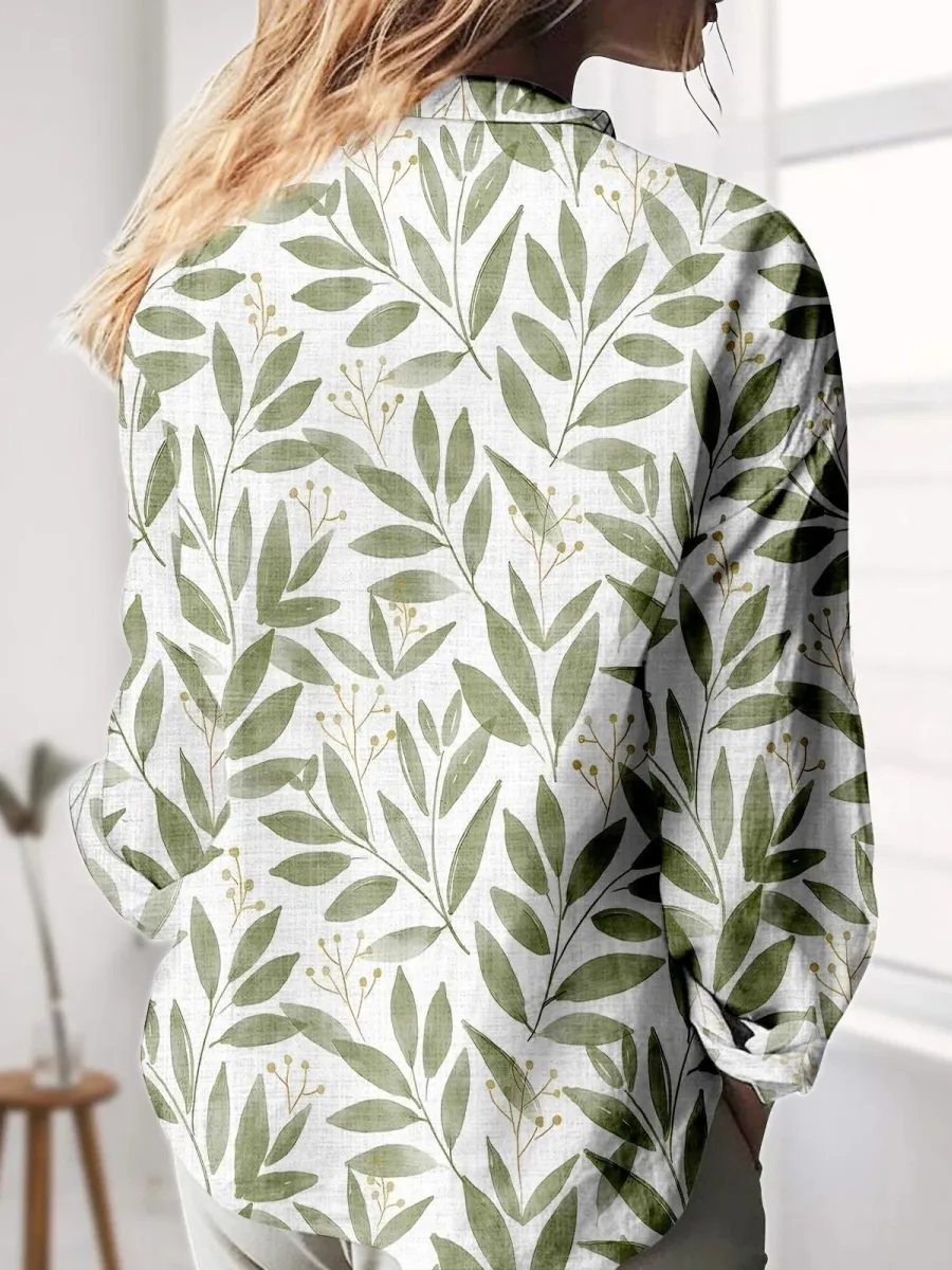 Leaf Button Up Casual Shirt