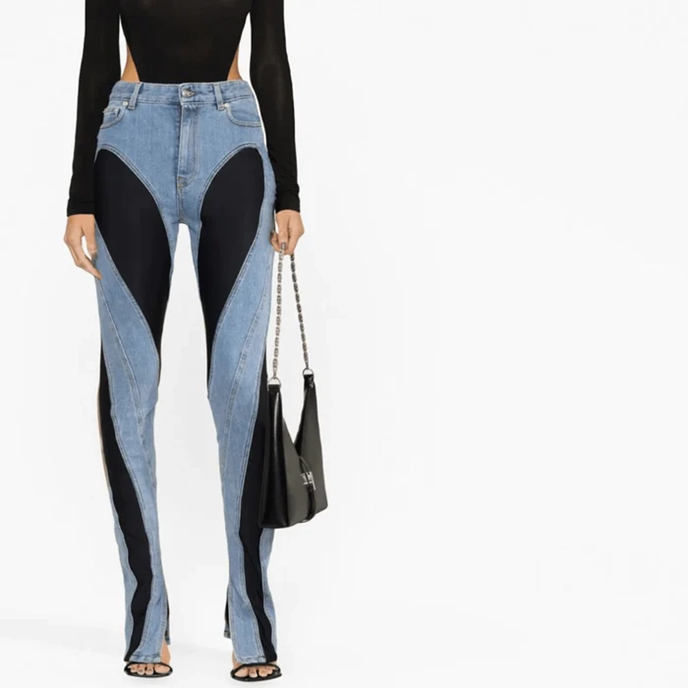 Girl Two-Tone High Waist Jeans