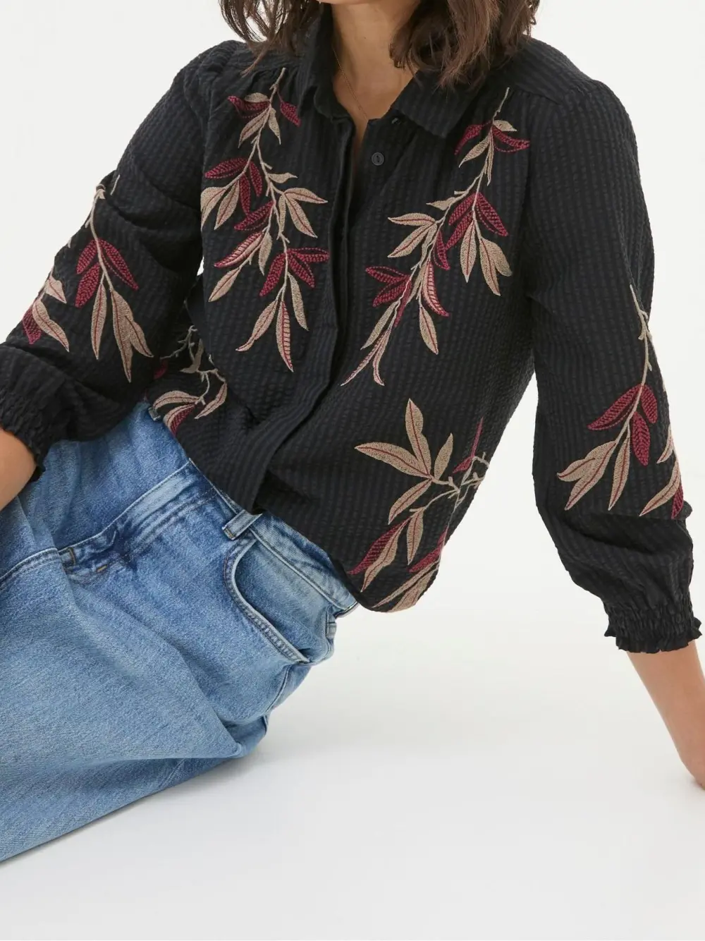 Black Kate Embroidered Shirt