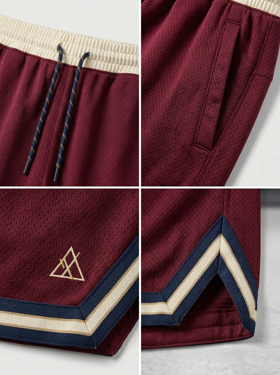Sporty Geometric Pattern Mesh Detail Training Look Men's Basketball Shorts