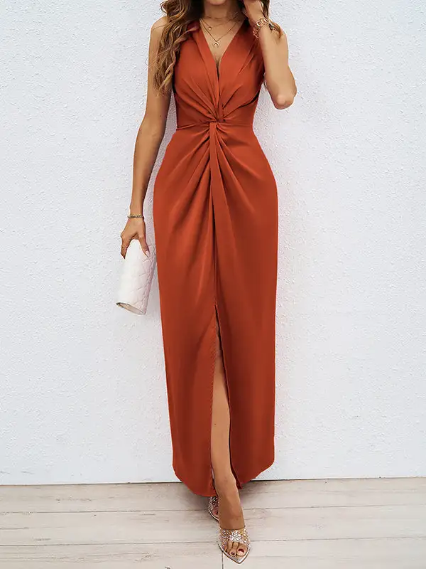 Knot Neck Maxi Dress