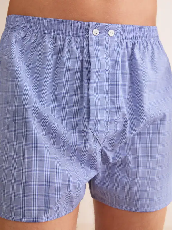 Classic Fit Cotton Grid Check Boxers