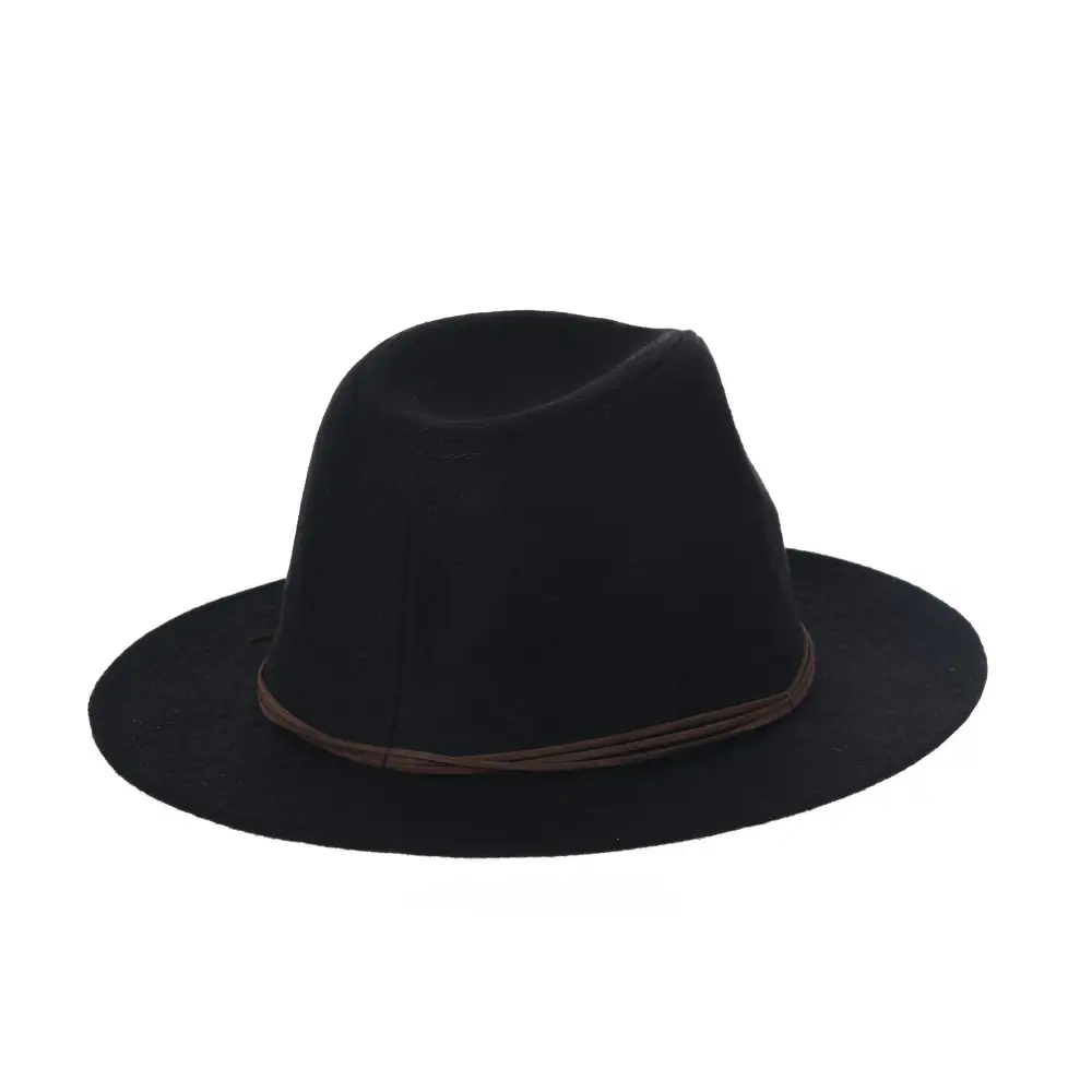 Wide Brim Faux Leather Sun Hat